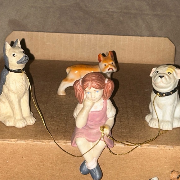 Ceramic Figurine Set with Dogs and Girl - Picture 1 of 5